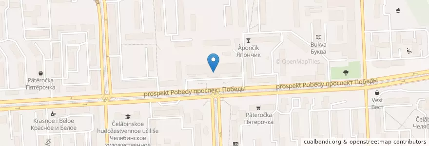 Mapa de ubicacion de Subway en 俄罗斯/俄羅斯, Уральский Федеральный Округ, 车里雅宾斯克州, Челябинский Городской Округ.