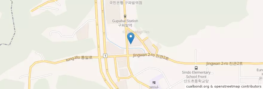 Mapa de ubicacion de Shinhan Bank Gupabal Station Branch en South Korea, Seoul, Eunpyeong-Gu, Jingwan-Dong.
