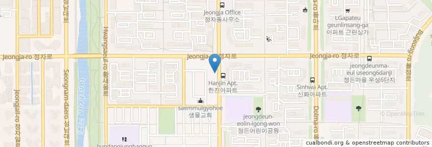 Mapa de ubicacion de 국민은행 분당백궁지점 en کره جنوبی, گیونگی-دو, 분당구.