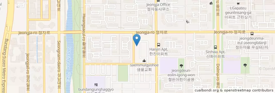 Mapa de ubicacion de 낙생농협 신기동지점 en کره جنوبی, گیونگی-دو, 분당구.
