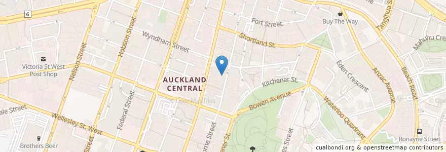 Mapa de ubicacion de Chuffed en Новая Зеландия, Auckland, Waitematā.