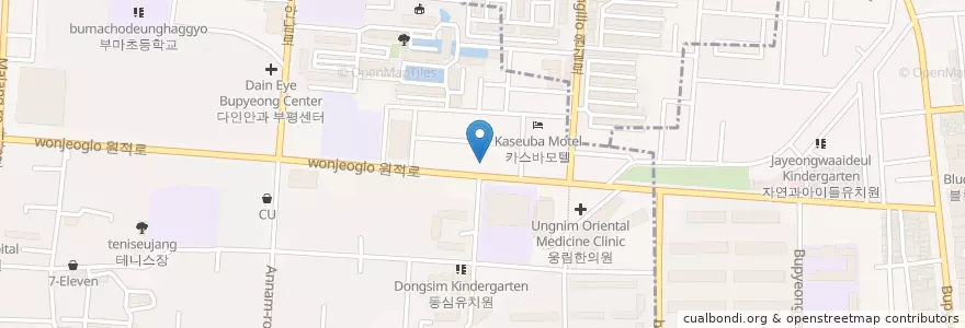 Mapa de ubicacion de 주유소 en 大韓民国, 仁川広域市, 富平区.