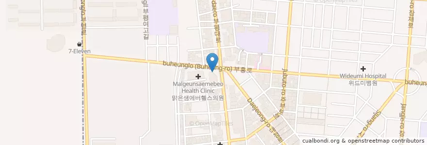 Mapa de ubicacion de 파스쿠치 en 韩国/南韓, 仁川廣域市, 富平區, 부평동.