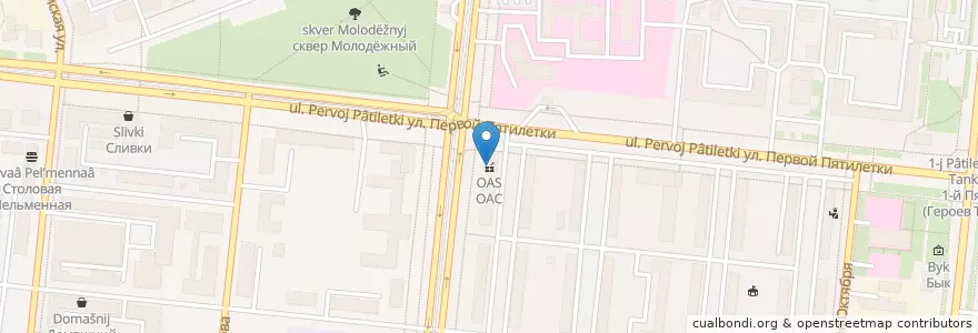 Mapa de ubicacion de ОАС en Rússia, Уральский Федеральный Округ, Oblast De Cheliabinsk, Челябинский Городской Округ.