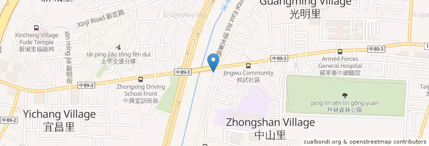 Mapa de ubicacion de 三信商業銀行 en Tayvan, Taichung, 太平區.