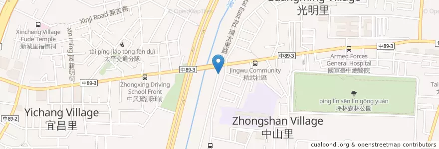 Mapa de ubicacion de 大中排骨便當 en 台湾, 台中市, 太平区.