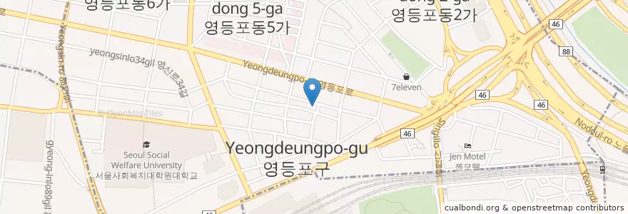 Mapa de ubicacion de 대문점 en 대한민국, 서울, 영등포구, 영등포동.