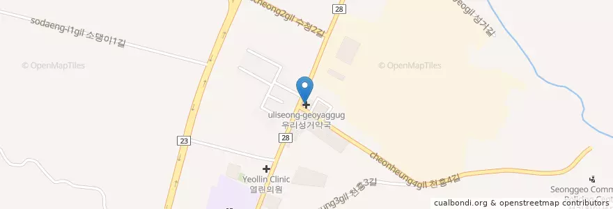Mapa de ubicacion de 우리성거약국 en 大韓民国, 忠清南道, 天安市, 西北区, 성거읍.