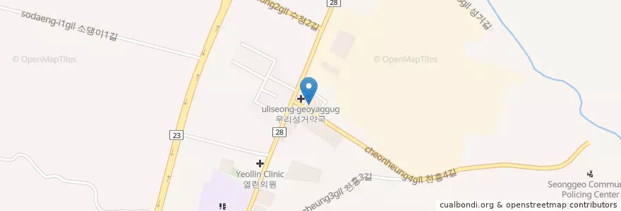 Mapa de ubicacion de 새마을금고 성거지점 en 대한민국, 충청남도, 천안시, 서북구, 성거읍.