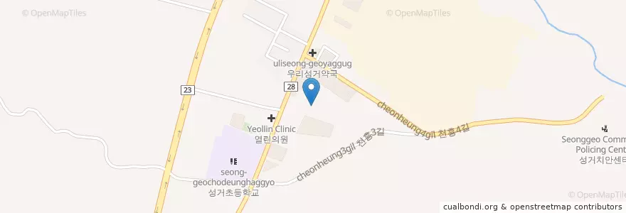 Mapa de ubicacion de 가나안 교회 en Südkorea, Chungcheongnam-Do, 천안시, 서북구, 성거읍.