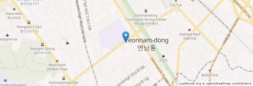 Mapa de ubicacion de 연남살롱 en 韩国/南韓, 首尔, 麻浦區, 연남동.