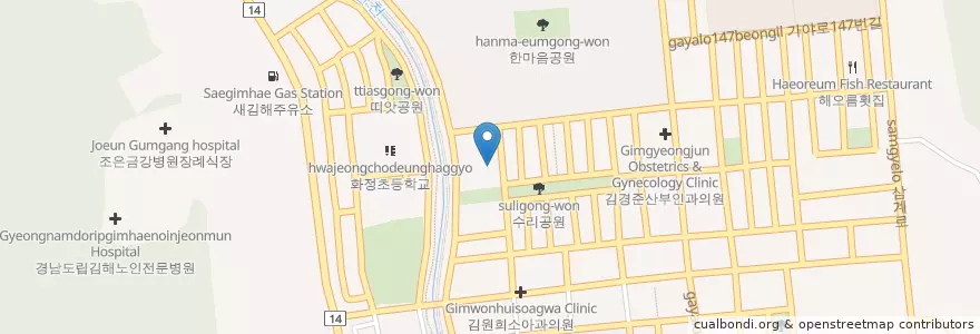 Mapa de ubicacion de 김해여성인력개발센터 en Südkorea, Gyeongsangnam-Do, 김해시.
