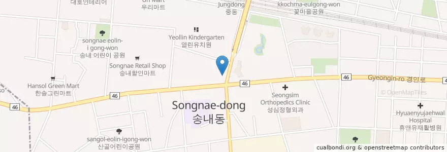 Mapa de ubicacion de 부천소사경찰서 송일치안센터 en Corea Del Sur, Gyeonggi, 부천시.