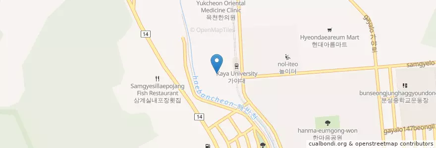 Mapa de ubicacion de 삼계중학교 en Güney Kore, 경상남도, 김해시.
