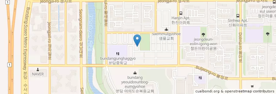 Mapa de ubicacion de 은혜유치원 en Corea Del Sur, Gyeonggi, 분당구.