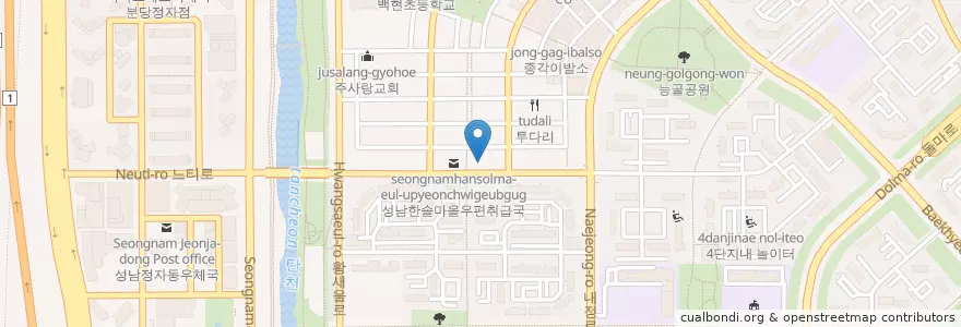 Mapa de ubicacion de 수협은행 분당지점 en Güney Kore, 경기도, 분당구.