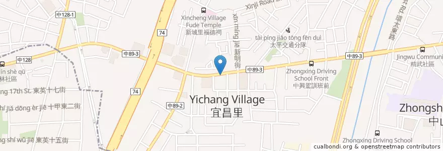 Mapa de ubicacion de 峰鳴魯肉飯 en 타이완, 타이중 시, 타이핑구.