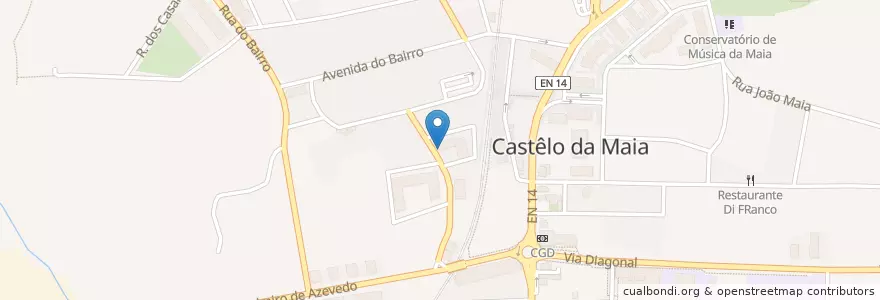 Mapa de ubicacion de Vitória en ポルトガル, ノルテ, Área Metropolitana Do Porto, Porto, Maia, Castêlo Da Maia.