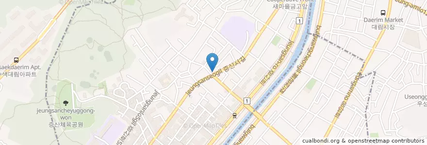 Mapa de ubicacion de 피자마루 en Corea Del Sud, Seul, 은평구, 증산동.