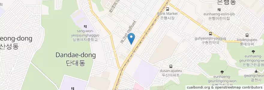 Mapa de ubicacion de 연세미소치과 en South Korea, Gyeonggi-Do, Sujeong-Gu.