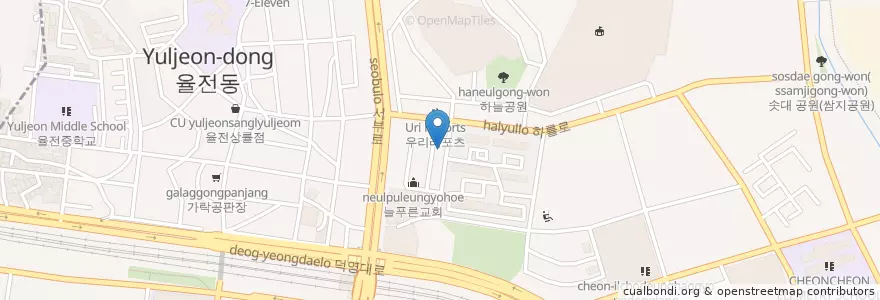 Mapa de ubicacion de 샘내교회 en 대한민국, 경기도, 수원시, 장안구.