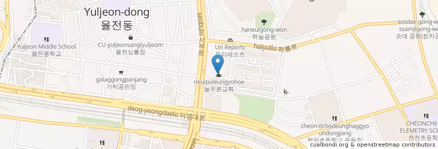 Mapa de ubicacion de 늘푸른교회 en South Korea, Gyeonggi-Do, Suwon-Si, 장안구.