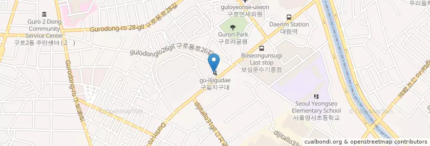 Mapa de ubicacion de 구일지구대 en 대한민국, 서울, 구로구, 구로4동.