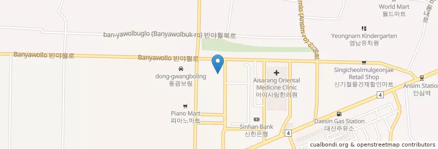 Mapa de ubicacion de 호산나교회 (Hosanna Church) en Corée Du Sud, Daegu, 동구, 안심동.
