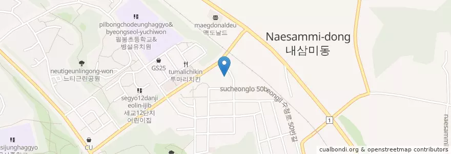 Mapa de ubicacion de 임마누엘 장로교회 en 韩国/南韓, 京畿道, 烏山市.