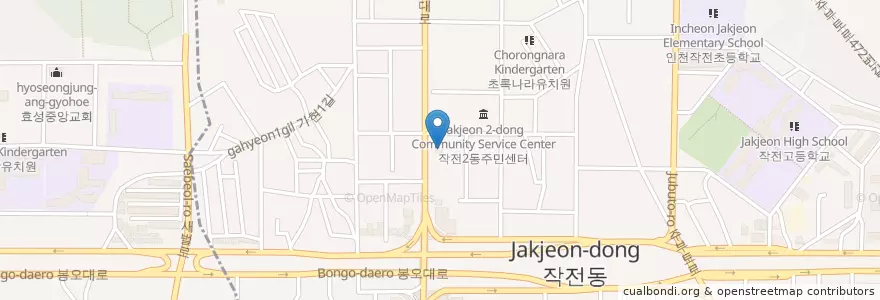 Mapa de ubicacion de 팀루츠 en Coreia Do Sul, 인천, 계양구, 작전동.