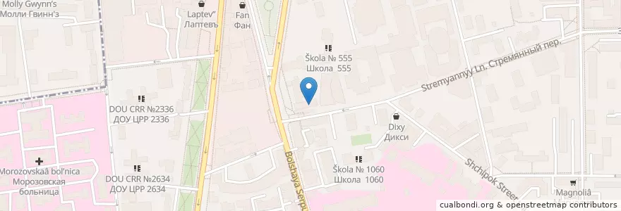 Mapa de ubicacion de Farш en Rússia, Distrito Federal Central, Москва, Центральный Административный Округ, Район Замоскворечье.