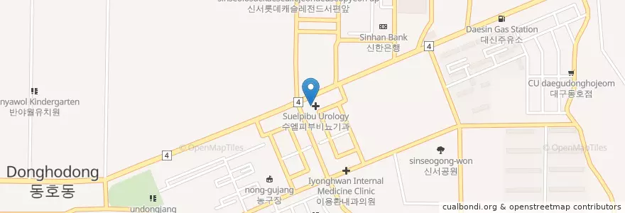 Mapa de ubicacion de 에스치과의원 (S Dental Clinic) en Südkorea, Daegu, Dong-Gu, Ansim-Dong.