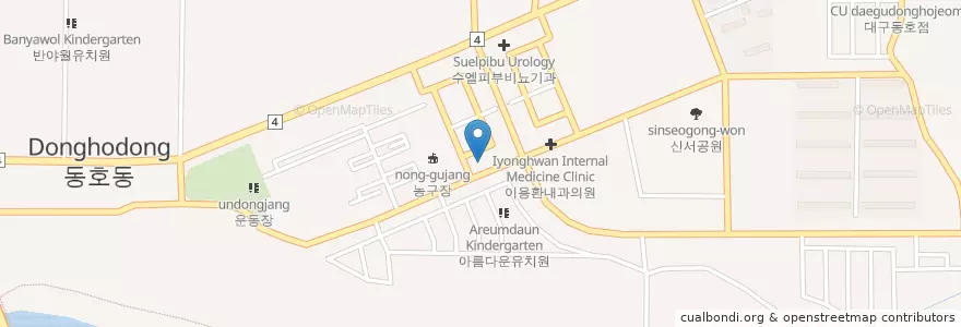 Mapa de ubicacion de 동호동우체국 en Coreia Do Sul, Daegu, 동구, 안심동.