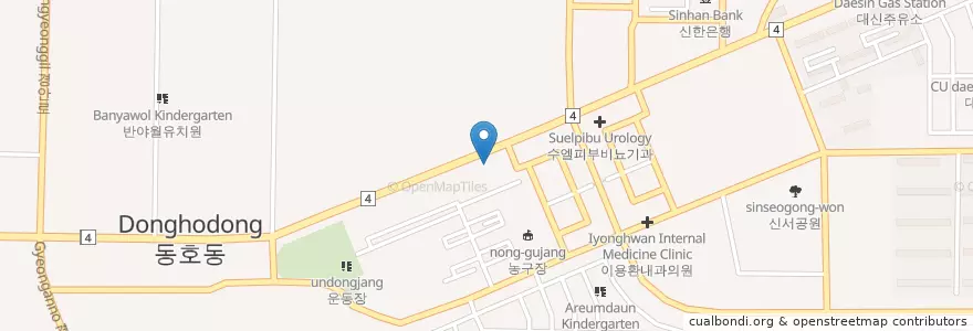 Mapa de ubicacion de SK동호 주유소 en Güney Kore, Daegu, 동구, 안심동.