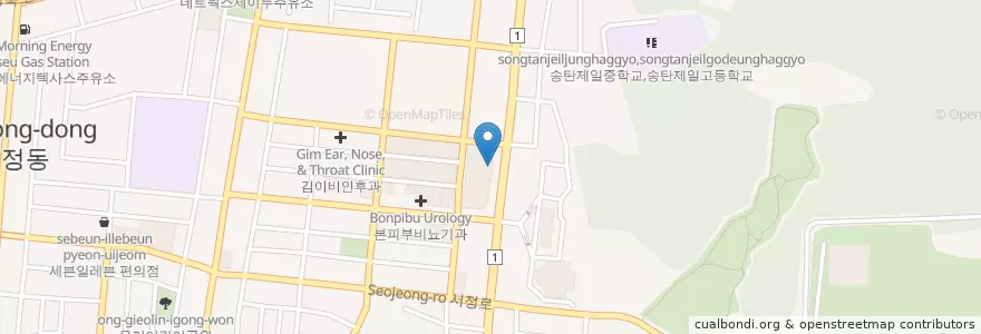 Mapa de ubicacion de 버거킹 평택서정점 en Республика Корея, Кёнгидо, 평택시.