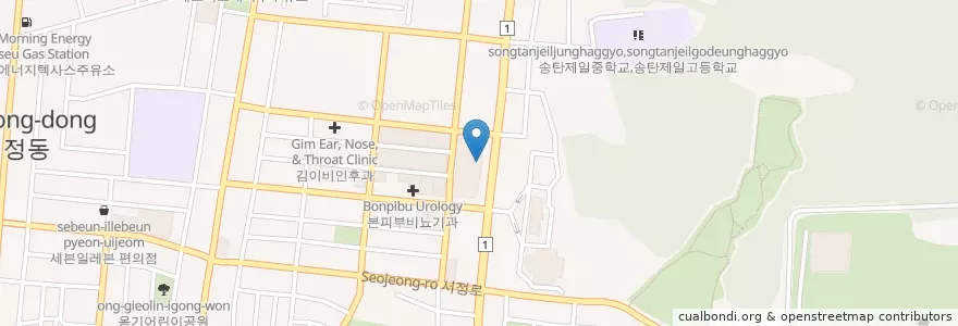Mapa de ubicacion de 엔제리너스커피 en Coreia Do Sul, Gyeonggi, 평택시.