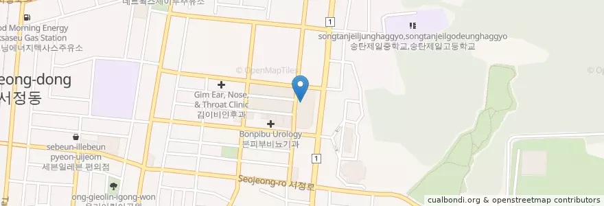 Mapa de ubicacion de 롯데리아 평택송탄점 en Corée Du Sud, Gyeonggi, 평택시.