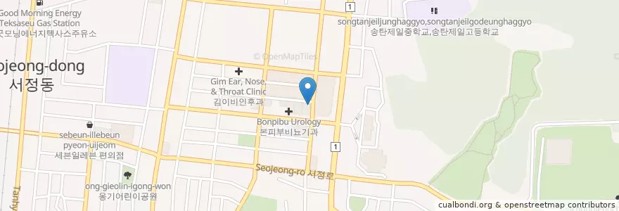 Mapa de ubicacion de 맘스터치 송탄점 en Corée Du Sud, Gyeonggi, 평택시.