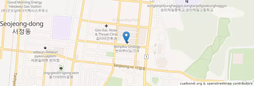 Mapa de ubicacion de 할리스커피 송탄점 en Республика Корея, Кёнгидо, 평택시.