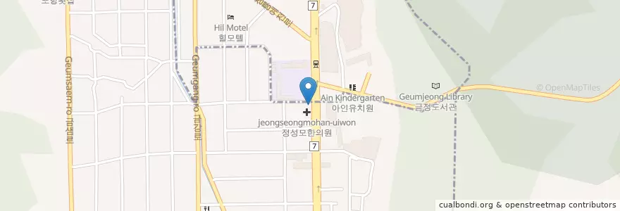 Mapa de ubicacion de 롯데리아 en کره جنوبی, بوسان, 금정구, 남산동.