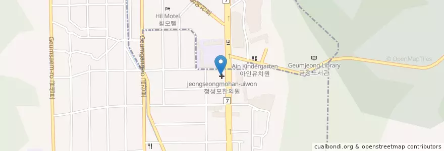 Mapa de ubicacion de 위드이비인후과/안과 en 韩国/南韓, 釜山, 金井區, 남산동.