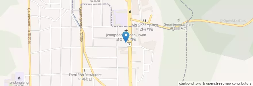 Mapa de ubicacion de 푸른내과 en Corea Del Sud, Busan, 금정구, 남산동.