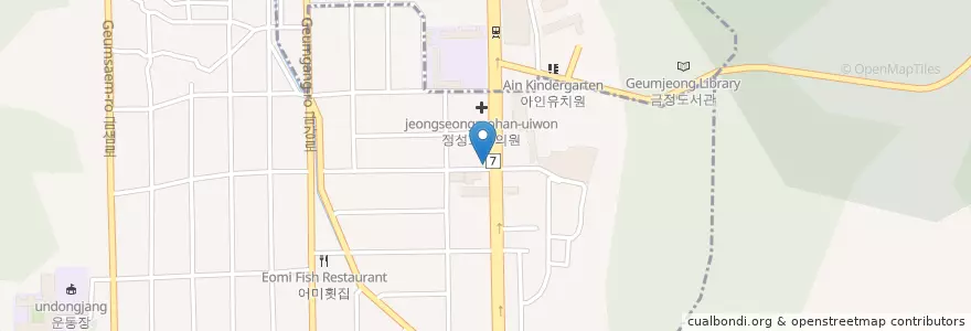 Mapa de ubicacion de 파리바케트카페 en Республика Корея, Пусан, 금정구, 남산동.