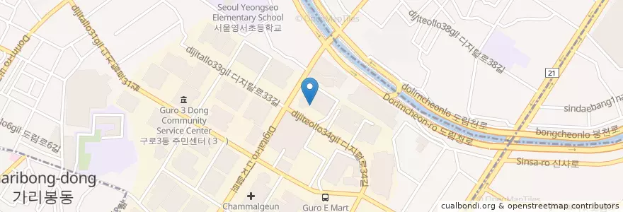 Mapa de ubicacion de 투썸플레이스 en Coreia Do Sul, Seul.