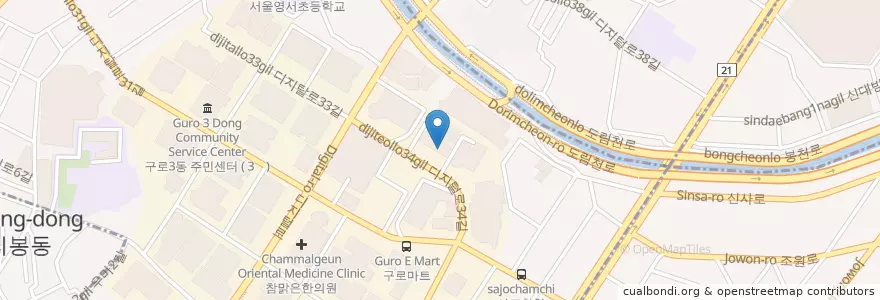 Mapa de ubicacion de 엔젤리너스 en Güney Kore, Seul.