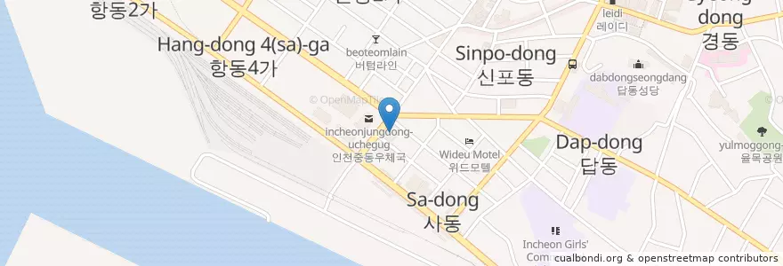 Mapa de ubicacion de NH농협은행 신포지점 en Südkorea, Incheon, Jung-Gu, 신포동.