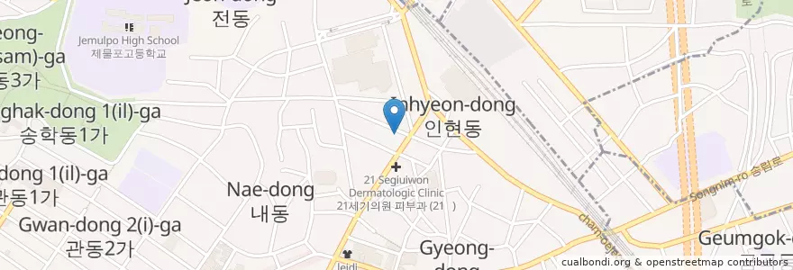 Mapa de ubicacion de 맥도날드 동인천점 en 대한민국, 인천, 동구, 동인천동.
