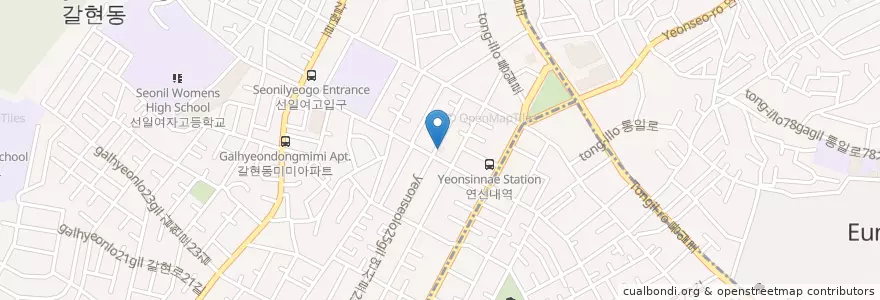 Mapa de ubicacion de 중앙성서교회 en Corée Du Sud, Séoul, 은평구, 갈현2동.