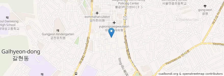 Mapa de ubicacion de 열린문교회 en 대한민국, 서울, 은평구, 갈현1동.