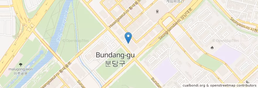 Mapa de ubicacion de pepper은행 en 韩国/南韓, 京畿道, 盆唐區.